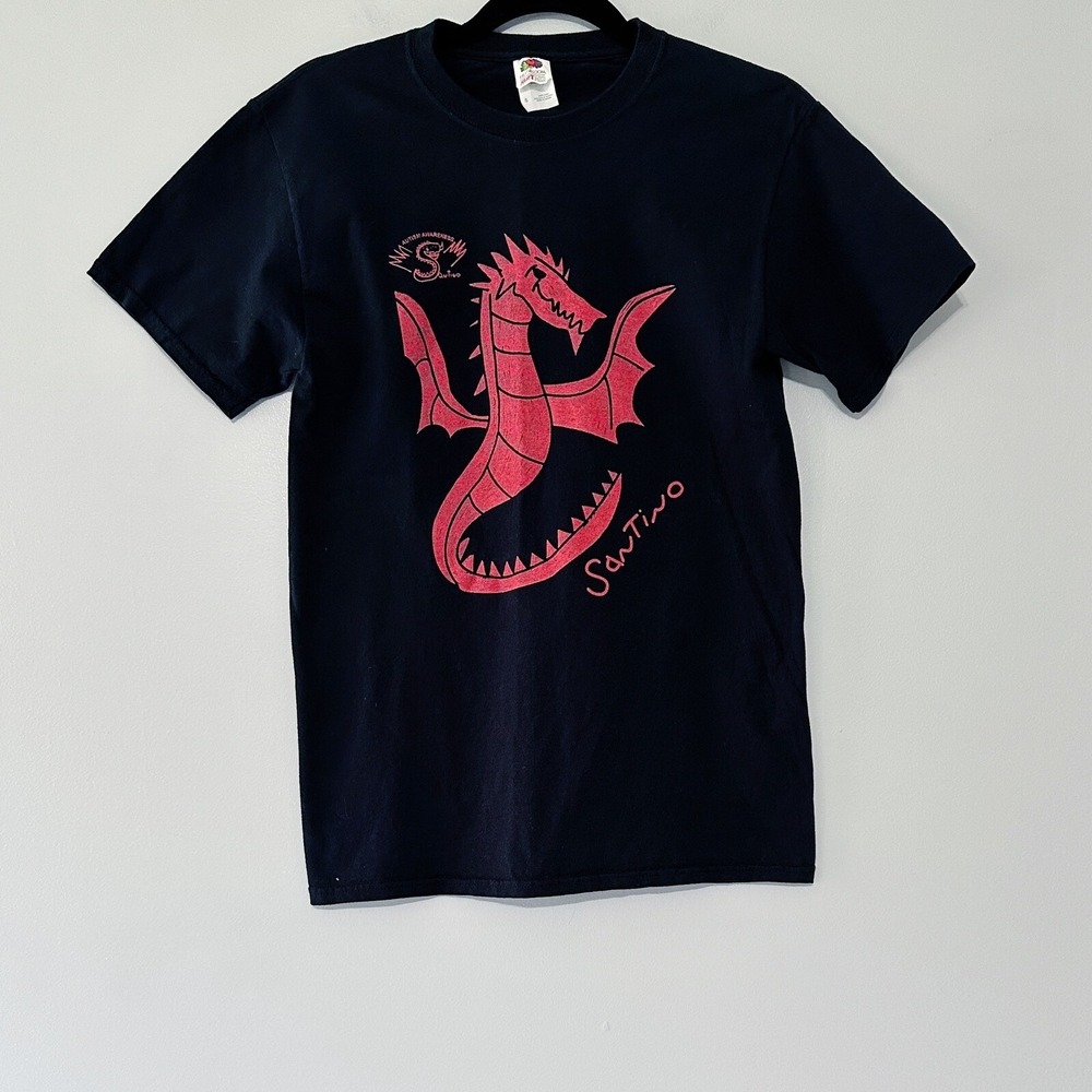 Autism Awareness Dragon Santino T-Shirt Black Size Small‎ Fast Shipping